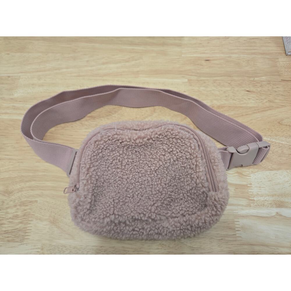 ULTA Beauty Pink Sherpa Fleece Fanny Pack Belt Bag Adjustable Strap Women's
